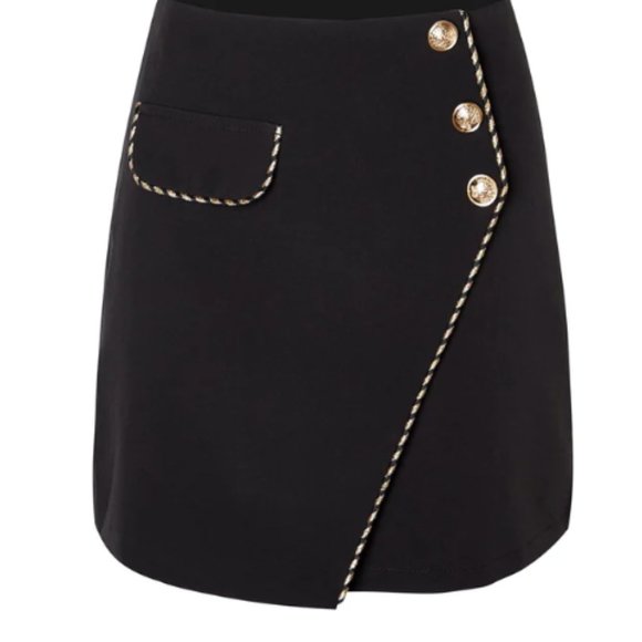 J.ING Inaya Black Asymmetrical Skirt - Black Mini Skirt - NWT, Never Worn - Picture 5 of 6
